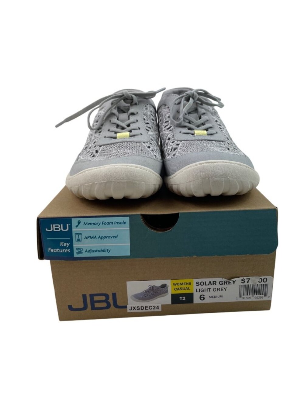 Jambu Sunny Lace-Up Casual Sneaker Light Gray Womens Size 6 - Picture 3 of 11